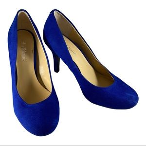 Kelly & Katie blue suede heels vegan Isabel 7.5